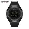 SANDA 2224 Fashion Men's Electronic Watch LED Display Student Night Light Alarm Clock Sports Waterproof Digital Watch