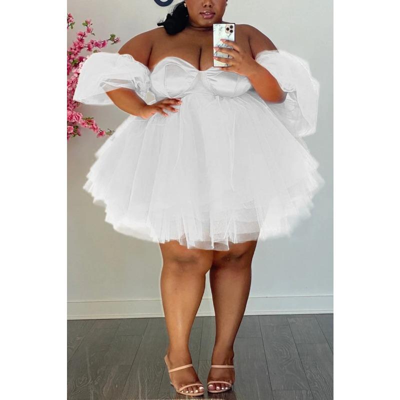 Весенне-летнее женское платье, свободное платье без бретелек, сетчатые платья, пригородные вечерние платья большого размера