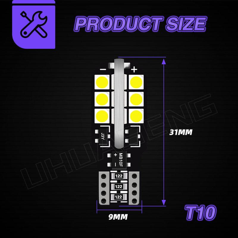 UHUASENG 5W5 WY5W CANBUS W5W T10 Led Bulb 194 24SMD 3030 Red Interior License Plate Reading Car Parking Light Signal Lamp 12V