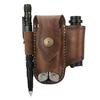 TOURBON Multi-Tool Holder Belt Tool Pouch Leather Flashlight Multi-Function Pliers Storage Bag