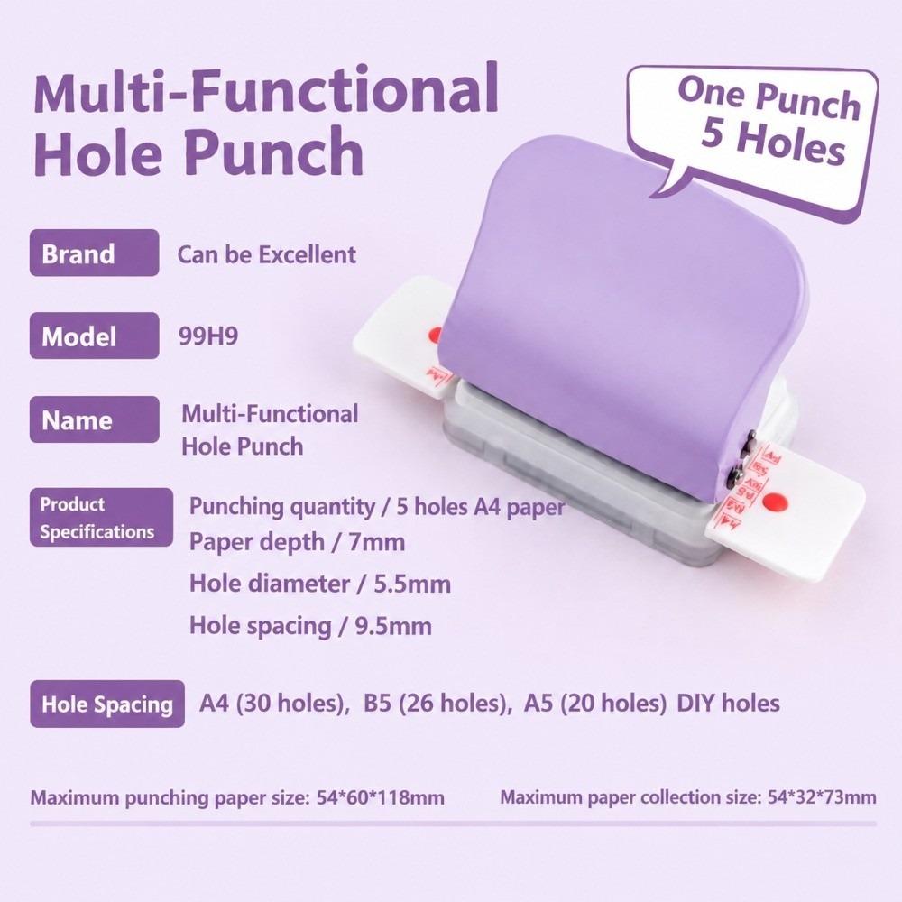 Light Weight Loose Leaf Punch Portable Book Binding Tool Hole Punch Machine Paper Binding