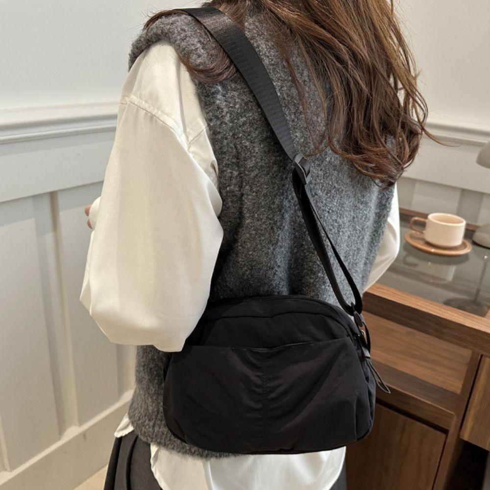 Large Capacity Nylon Square Bag Japanese Style Versatile Waist Pack Sling Crossbody Bag Travel
