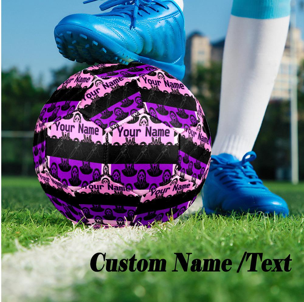 Custom Text Size 5 Soccer Ball, Standard Match Football For OutdoorScream Ghostface