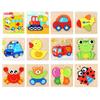 Toddlers Wooden Puzzle Animal Vehicle Cognition Preschool Early Education 3D Jigsaw Puzzle Colorful Block Assembly Toy Boys Girls Gift