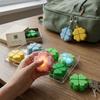 Stress Relief LED Keychain with Four-Leaf Clover Design Clickable Buttons for Everyday Use