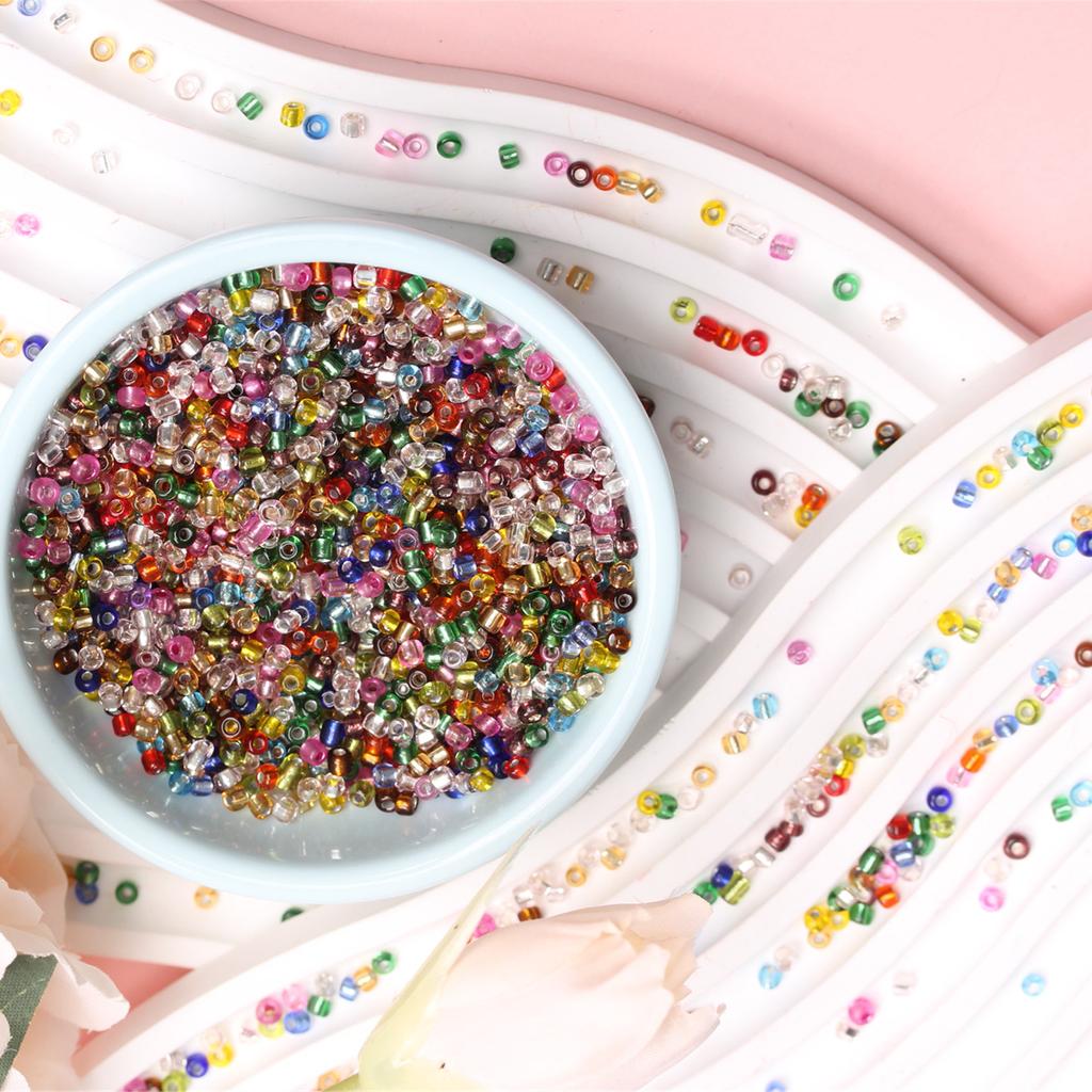 Креативные стеклянные серьги из бисера, браслет 3 мм, прозрачный около 2000 шт., ожерелье, аксессуары ручной работы «сделай сам», для изготовления ювелирных изделий, бисер