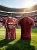 Unisex Mexico Aztec Eagle Football Jersey Burgundy MEXICO Print Short Sleeve Soccer Sports T-Shirt