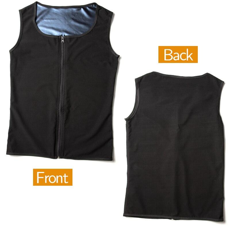 Мужской спортивный жилет для сауны, корсет на молнии для тренировки, майка для похудения, компрессионная рубашка для похудения, сжигатель жира