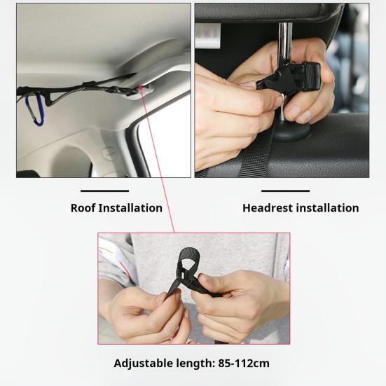 Автомобильная вешалка для одежды из нейлона с регулируемой длиной, дорожная бельевая веревка для автомобиля