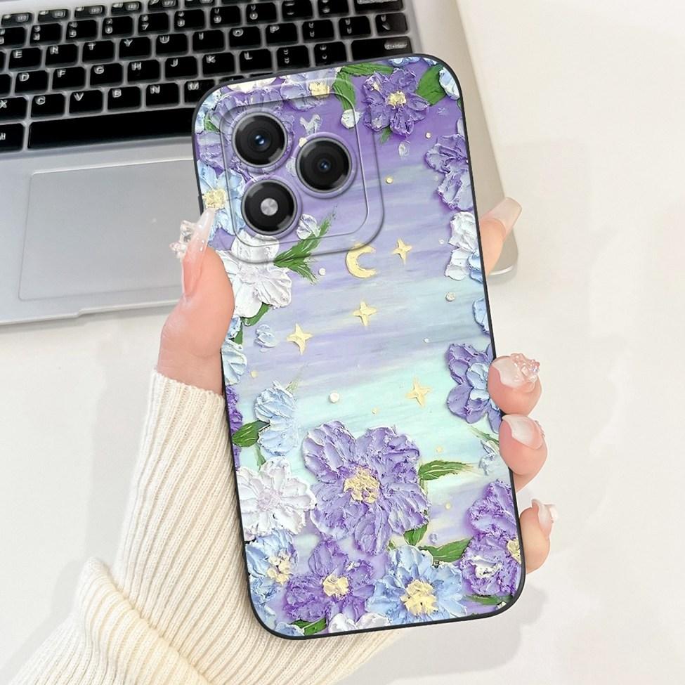 Чехол для Honor 400 Lite ABR-NX1 Силиконовый Милый Мультяшный Модный Роскошный Цветочный Расписной Задний Чехол для Телефона Honor 400Lite 6.7