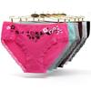 Plus Size Panties for Woman Cotton Mid Waist Underwear Floral Print Ladies Briefs Lingerie 6 Pcs