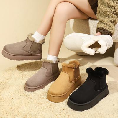 Новые зимние женские ботинки Высокие утепленные плюшевые теплые зимние ботинки Женские простые универсальные удобные уличные нескользящие хлопковые ботинки