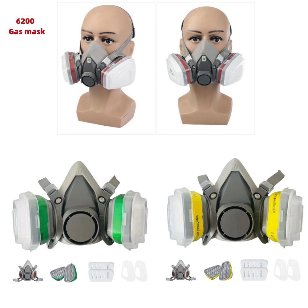 6200 Gas Mask 7-in-1/15-in-1 Reusable Half Face Mask with Filter, Suitable for Painting, Welding, Woodworking, and Organic Vapor
