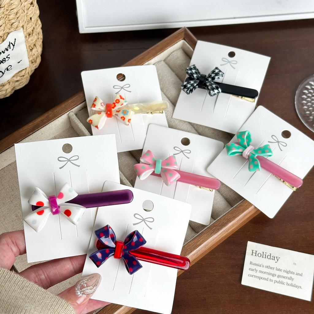 Милые и современные аксессуары для волос с бантом в горошек, идеально подходящие для повседневного использования женщинами