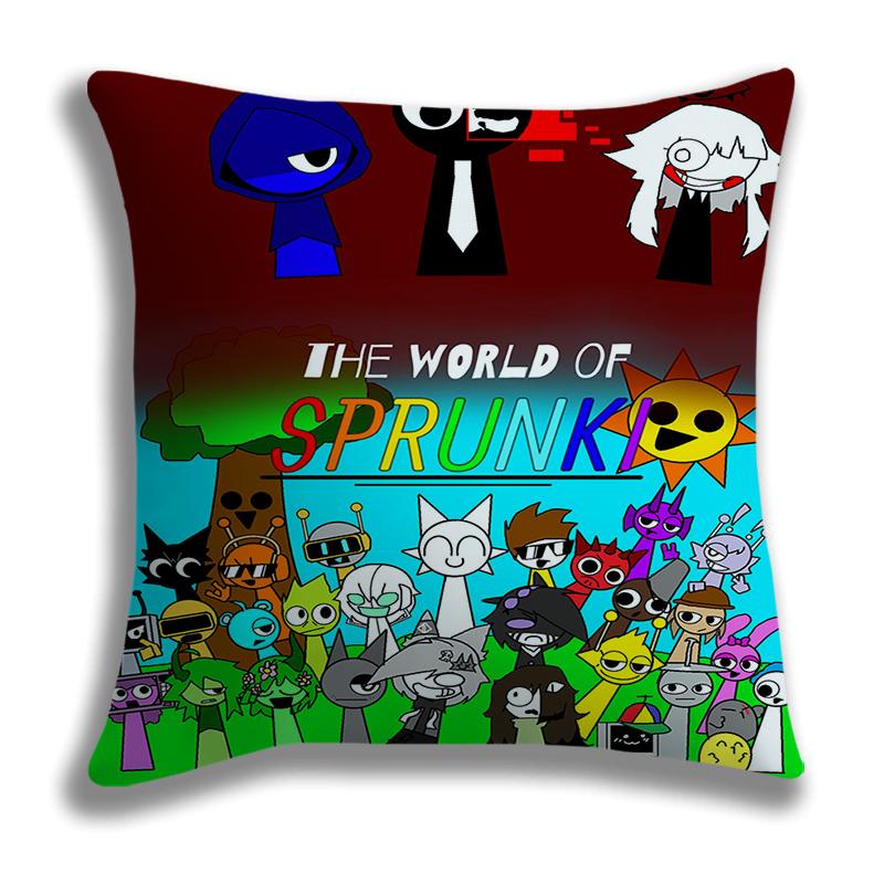 Horror Game Character Pillow Covers Sprunki Cartoon Pillow Case Sofa Decorative Home Single-sided Printing Sprunki Cushion Cover
