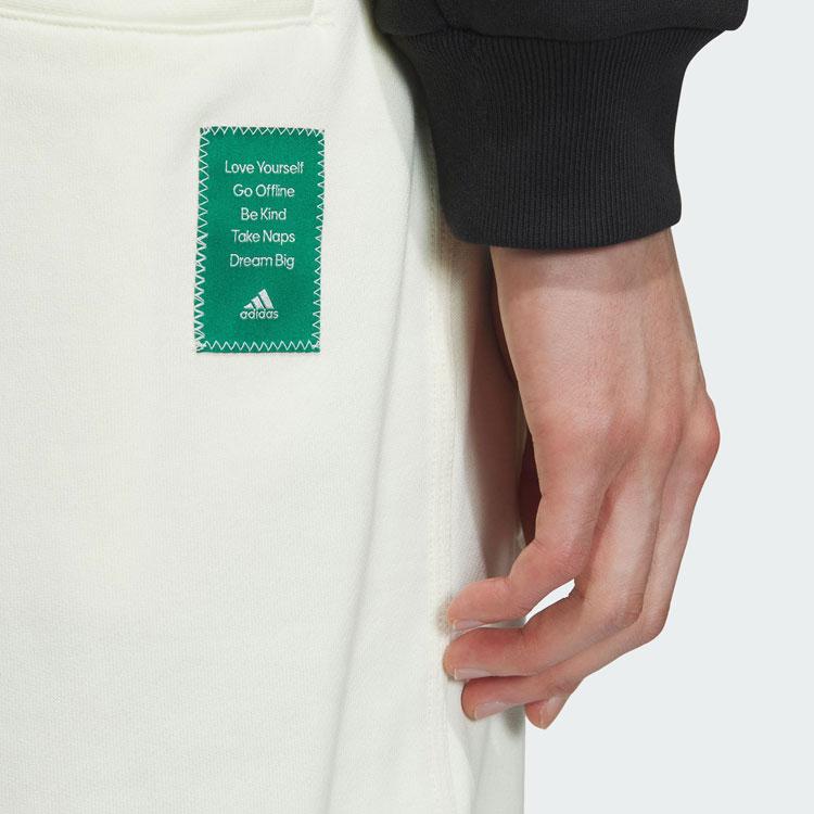 adidas Плотные брюки из французского трикотажа с логотипом, однотонные спортивные штаны для бега, мужские брюки, цвет: белый IT3950