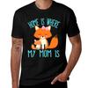 Home Is Where My Mom Is Quote Mother And Baby Fox Tshirt Classic Basic Casual Tshirt