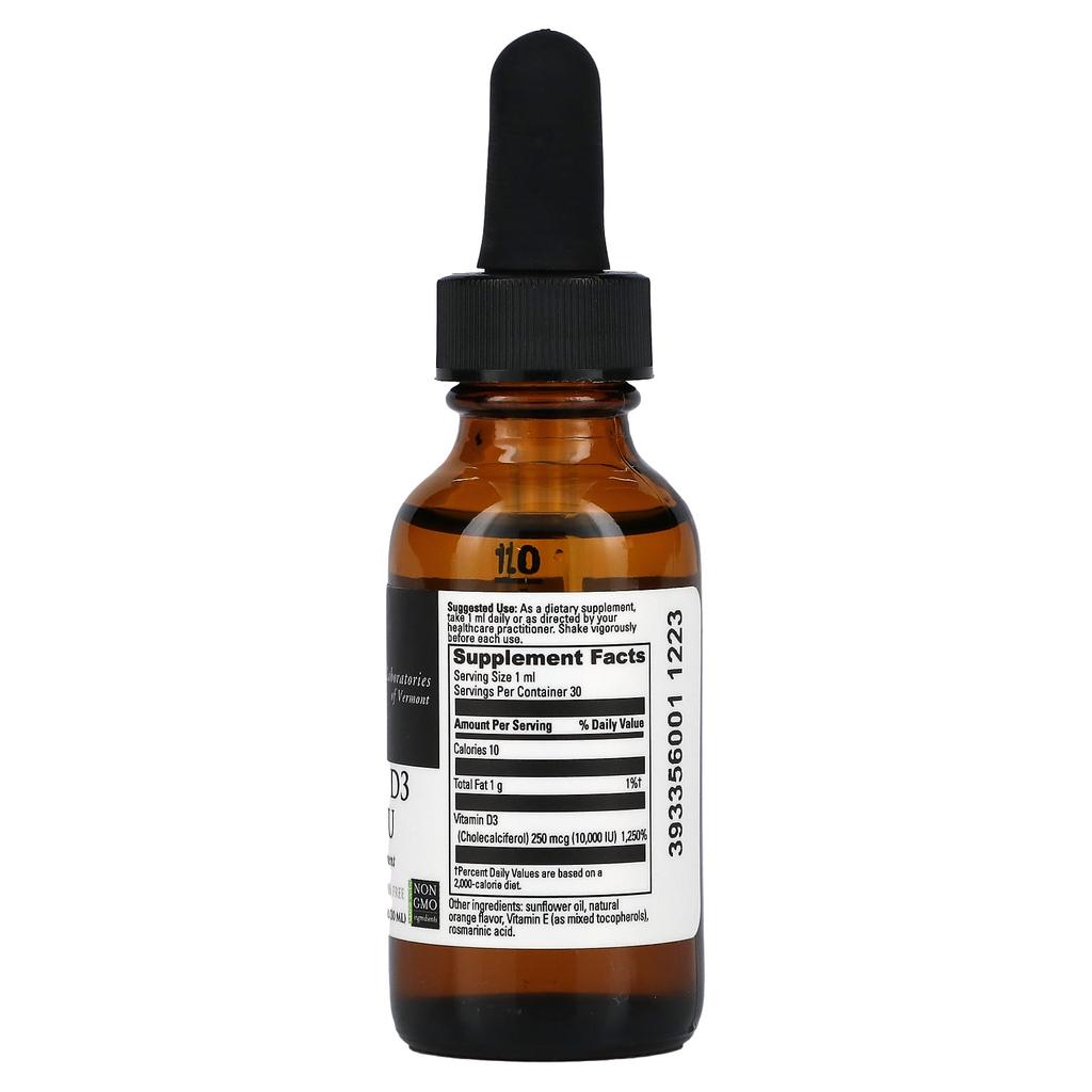 DaVinci Laboratories, Жидкий D3, 10 000 МЕ, 1 жидкая унция (30 мл)
