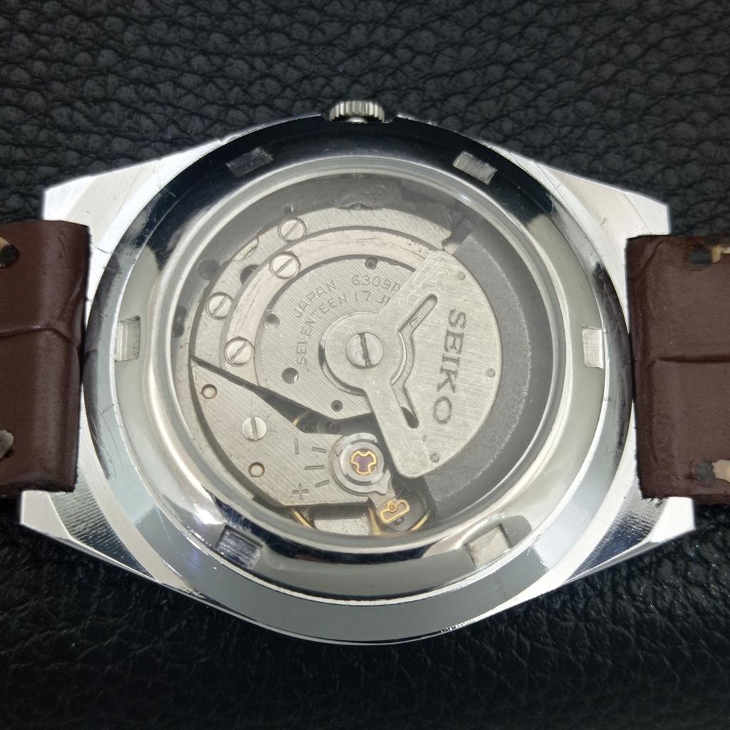 АВТОМАТИЧЕСКИЕ ВИНТАЖНЫЕ ВОССТАНОВЛЕННЫЕ SEIKO 5 6309A ЯПОНИЯ МУЖСКИЕ ОРАНЖЕВЫЕ ЧАСЫ a442583-1