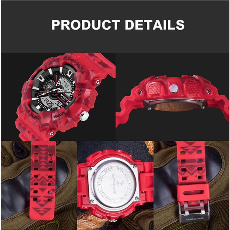 SANDA Waterproof Men's Watch Electronic Fashion Multifunctional Outdoor Watch Sports Watch