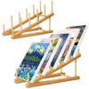 Ladder Type Bamboo Dish Rack Drying Book Display Stand Dish Drain Rack School/Office