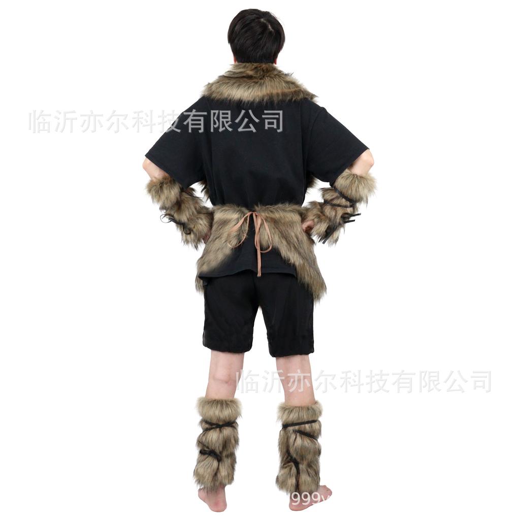 Viking Cape Sleeve Covers Foot Covers Skirt Set Faux Fur Cape Scarf Halloween Performance Costume