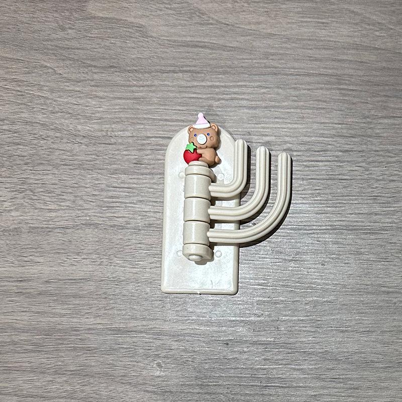 2 шт., непробиваемый крючок, милый бесследный три крючка, прочный клейкий настенный крючок за несущим липким крючком, поворотная вешалка для ключей