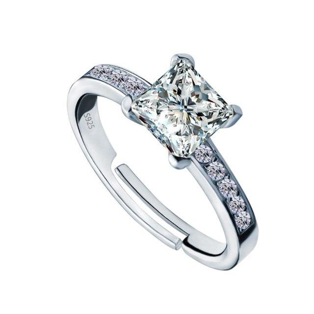 Classic Wedding Sparkling AAAAA Zircon Ring 925 Sterling Silver Engagement Rings For Women Fine Jewelry Ring Gift Wholesale