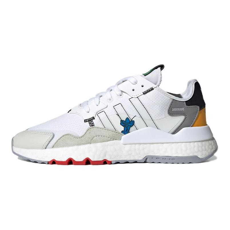 adidas Originals Nite Jogger Кожаные Удобные Спортивные Нескользящие Износостойкие Низкие Повседневные Кроссовки Унисекс Повседневные Кроссовки Белые HP9113