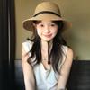 Wide Brim Women's Straw Hat Foldable Visor Cap Fashion Straw Bucket Hat  Vacation