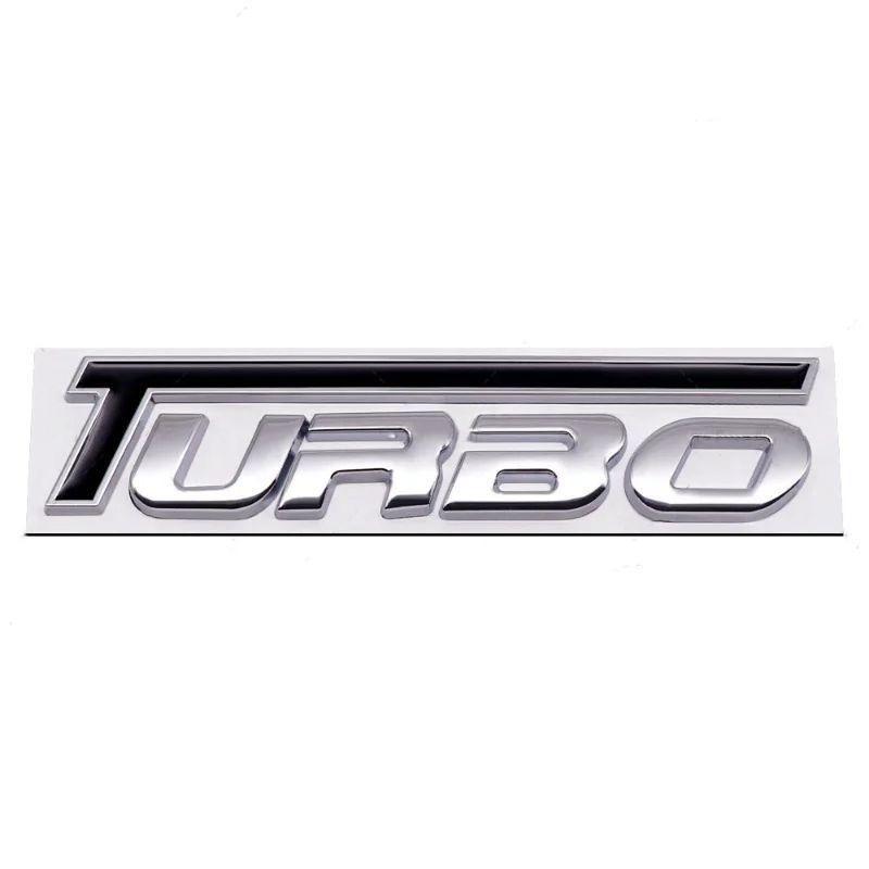 Car Styling New Design Colorful Turbo Logo 3D Metal Zinc Alloy Universal Fender Emblem Rear Trunk Badge Sticker Decal