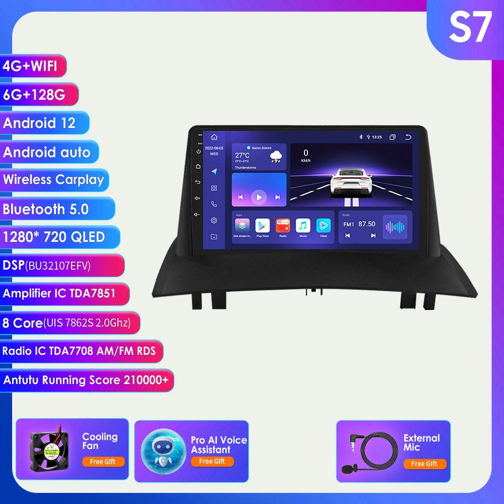 Система 7862 2din Android Autoradio для Renault Megane 2 2002-2009 Автомобильный радиоприемник Мультимедийный видеоплеер Интеллектуальный экран GPS-навигация Головное устройство Carplay 4G