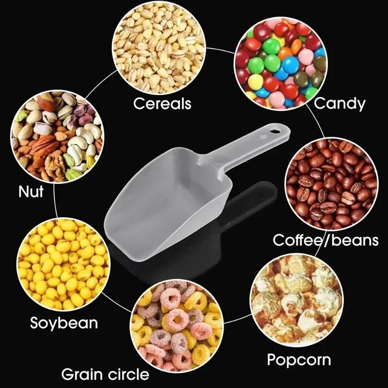 Plastic Ice Scoops Mini Transparant Ice Shovel Kitchen Tools & Gadgets Party Bar Buffet for Candy Dessert Grain Dry Goods Shovel