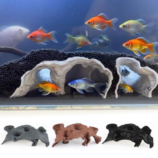 Natural Curve Aquarium Hideout Under Gravel Tunnel Cave Fish Tank Viewing Tunnel Hideout for Catfish Kuhli Loaches Shrimp