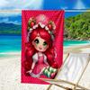 1pc Strawberry Princess6 Beach Towel, Beach and Seaside Swimming Pool Equipment, Fashion Pattern, Rectangular, Travel Essentials