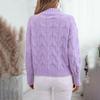 Autumn Winter Vintage Loose Long Sleeve Top Solid Color Pullover Knitwear Stand Collar Sweater