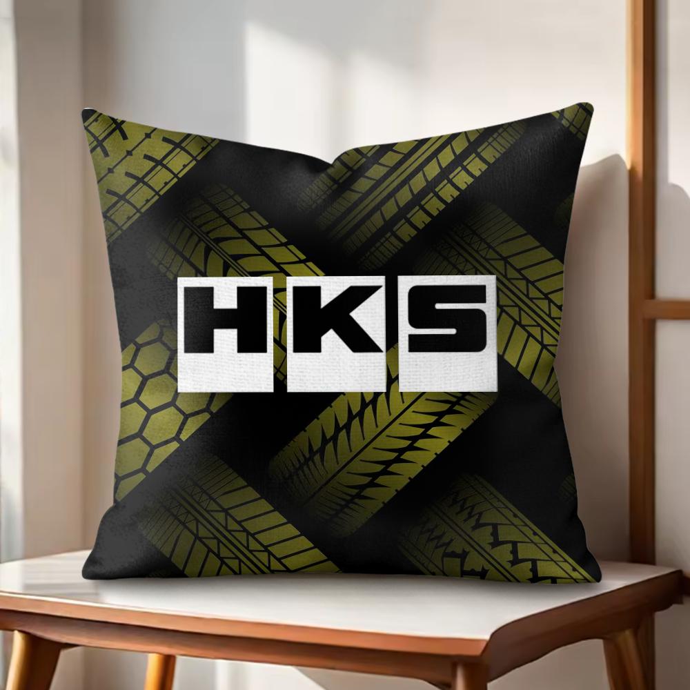 Fashion HHKSSLogo Cushion Cover Natural Linen Organic Fabric DoubleSided Printing Couch Pillow Covers Home Decor