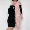 Women Long Scarf Solid Color Thickened Imitation Mink Fur Velvet Decor Scarf Warm Thin Scarf Fashion Accessory
