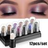 Eyeshadow Pencil Set 12 Colors Waterproof Long Lasting Glitter Shimmer Eye Shadow Pen Highlighter Stick Eyes Makeup Tools YSXX