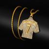 World Cup No. 7 Gold-Plated Jersey Pendant Necklace - European & American Style, Fashionable & Unique Design.