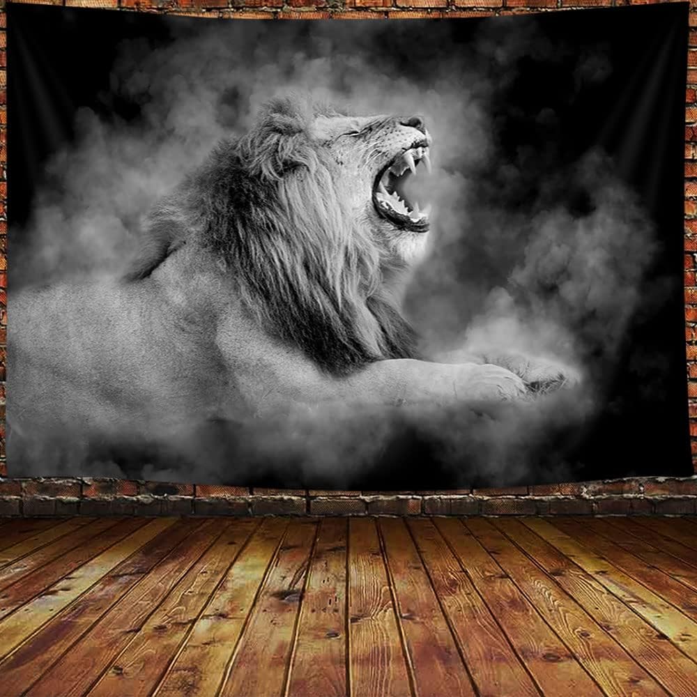 King of The Forest Tiger Tapestry Forest Animal Wall Hanging Tropical Rainforest Landscape for Living Room Dorm Bedroom