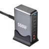 500 Вт Настольные GaN Зарядные Устройства 6 USB C 2 USB A Зарядная Станция Настольный Мультипорт для Быстрых Зарядных Устройств Адаптер Питания для Ноутбука