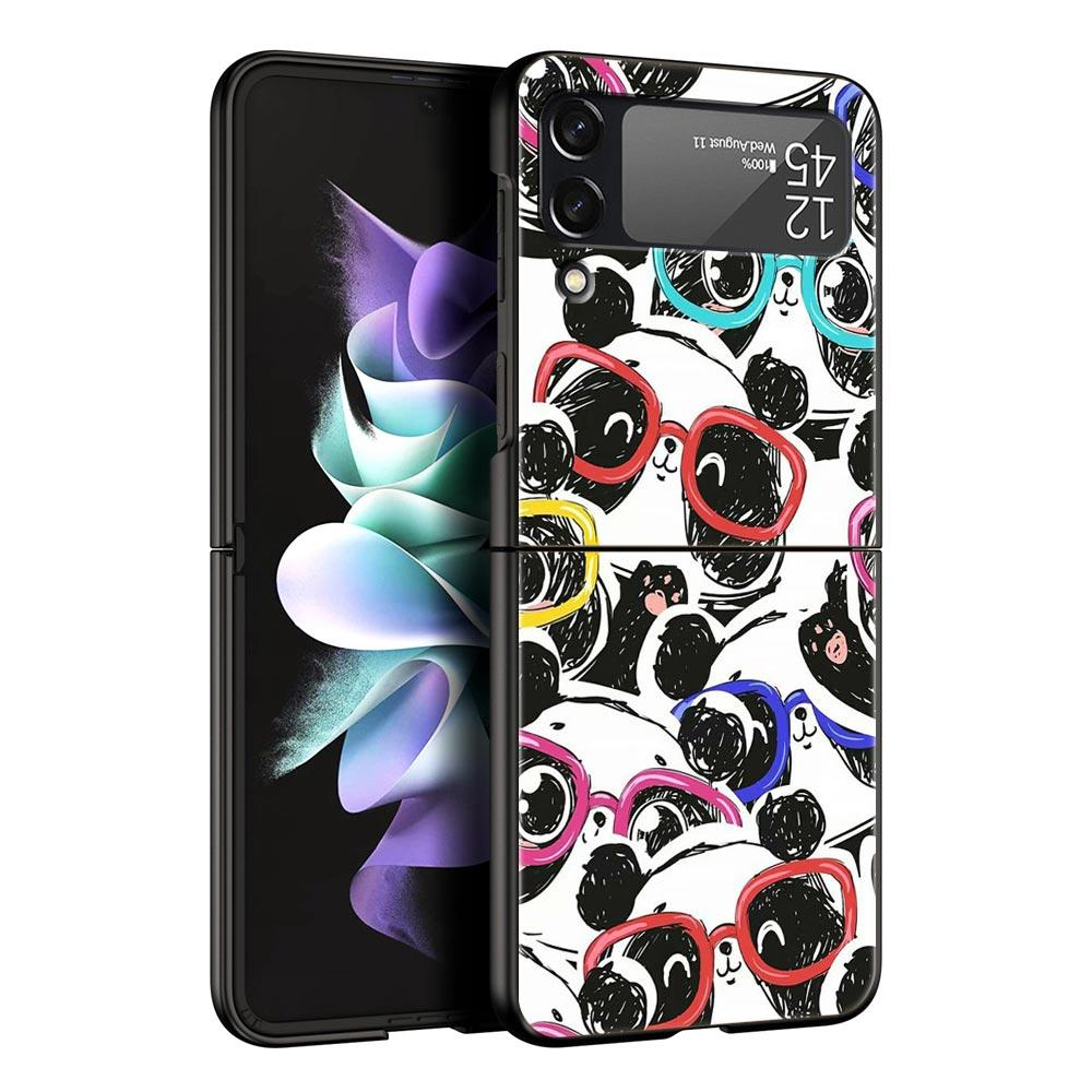Роскошный подарочный чехол для телефона Samsung Galaxy Z Flip 4 Fold Hard PC Shell для Samsung Z Flip 3 5G Cover Fashion Cute Cat Aesthetics