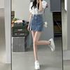 Simple Denim Short Skirt for Women In Spring and Autumn High Waist Slim Hip Skirt A-line Skirt Summer