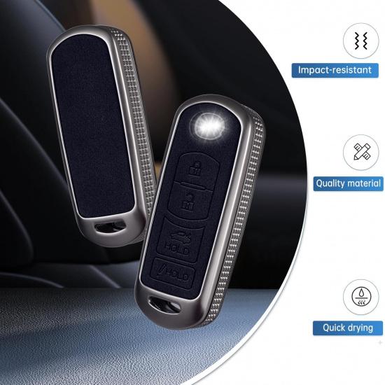YO&YOYE Compatible With Mazda Key Fob Cover With Keychain, Model2-Black, Model2-Black