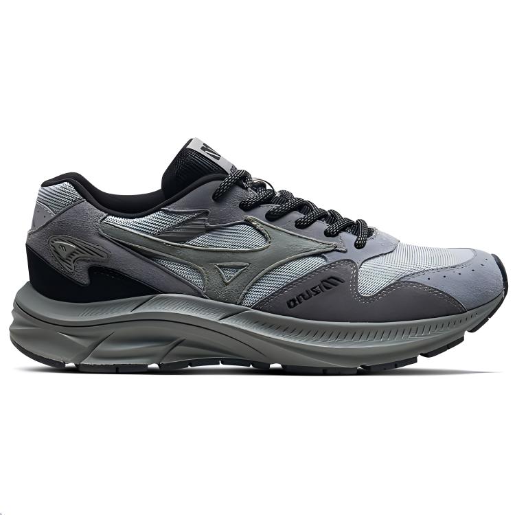 Mizuno Pi Retro Fashion Comfortable Durable Breathable Low-Top Lifestyle Casual Shoes Unisex Casual Shoes Light-Gray Dark-Green D1GH232305