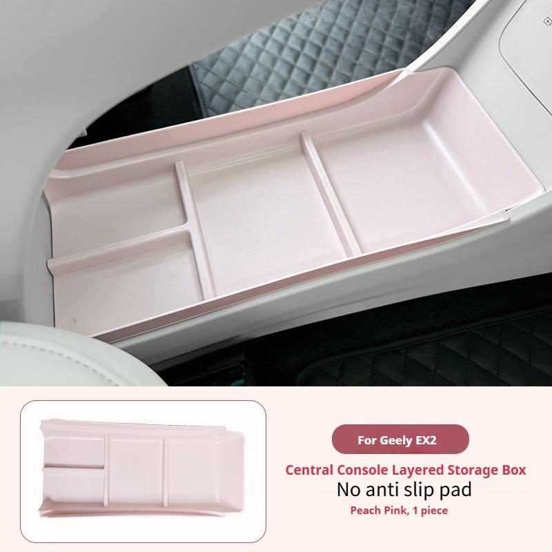For Geely EX2 Car Layered Storage Box Below The Central Control Armrest Box Tray Storage Device Automotive Interior Accessories