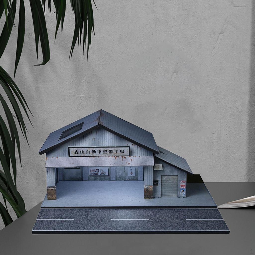 1/64 Vehicle Maintenance Factory Scene Model Desktop Ornament Gift Desk Photo