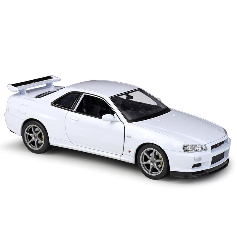 Welly 1/24 Nissan Skyline GTR R34 Сплав Модель Спортивного Автомобиля Литые Металлические Гоночные Автомобили Транспортные Средства Модель Симуляция Детские Игрушки Подарок