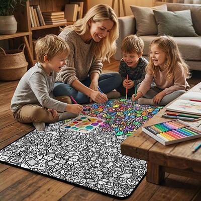 100x150 см DIY одеяло для раскрашивания, раскрась свое одеяло, мягкий уютный флис, коврик для рисования, моющийся, многоразовый, уютный домашний декор, одеяло